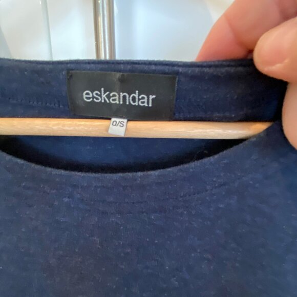 ESKANDAR  A-line dress OS Pima Cotton Blue Versatile - Picture 4 of 5